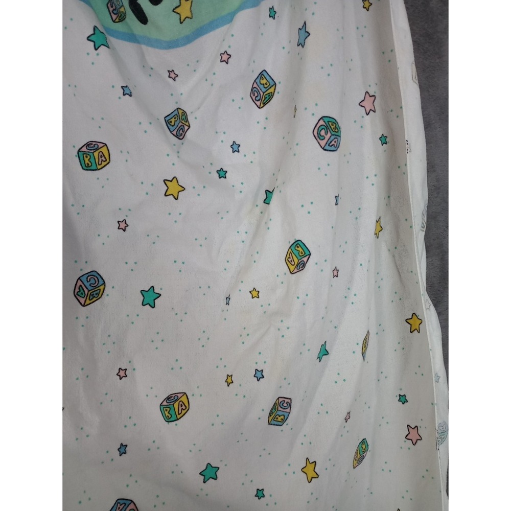 Vintage Disney Babies Receiving Blanket Mickey Minnie ABC Alphabet Stains - Picture 6 of 6